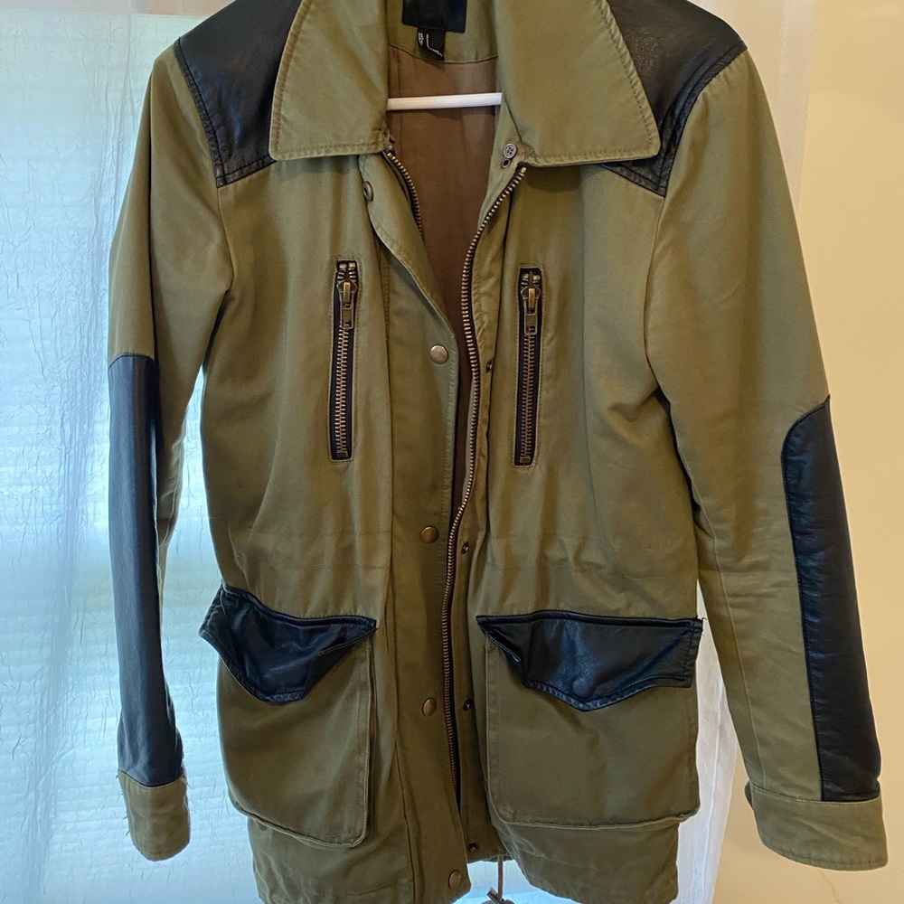 Forever 21 army green mid length jacket
